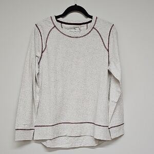 Tommy Bahama Seashore Slub Tee, Heather Gray Burgundy, Size Medium